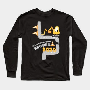 Ich werde grosser Bruder 2020 mit Bagger für große Brüder Long Sleeve T-Shirt